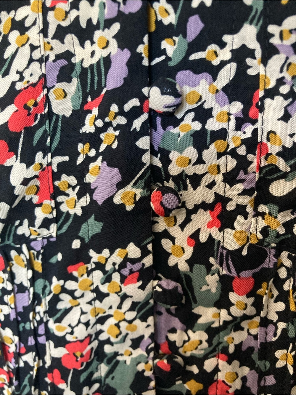Maeve Anthropologie Black Floral V-Neck Long-Sleeve Blouse with Multicolor Print - Picture 5 of 6